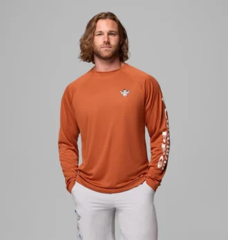 Men Collegiate PFG Terminal Tackle™ Long Sleeve Shirt – Texas Men Collegiate PFG Terminal Tackle™ Long Sleeve Shirt – Texas