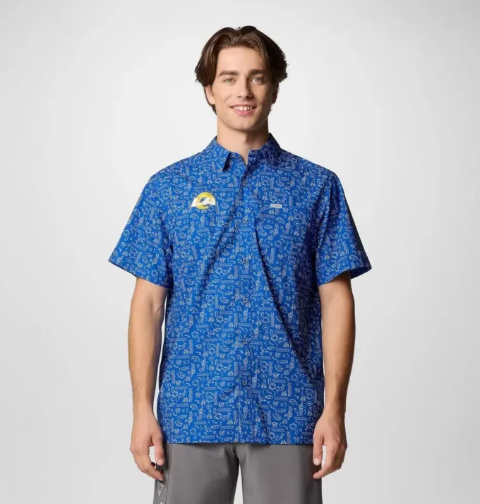 Men PFG Super Slack Tide™ Short Sleeve Shirt – Los Angeles Rams Men PFG Super Slack Tide™ Short Sleeve Shirt – Los Angeles Rams