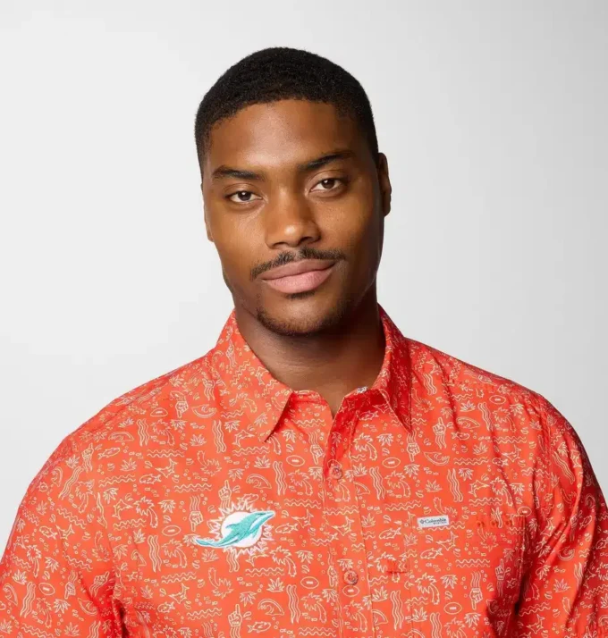 Men PFG Super Slack Tide™ Short Sleeve Shirt – Miami Dolphins Men PFG Super Slack Tide™ Short Sleeve Shirt – Miami Dolphins