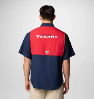 Men PFG Tamiami™ Colorblocked Short Sleeve Shirt – Houston Texans