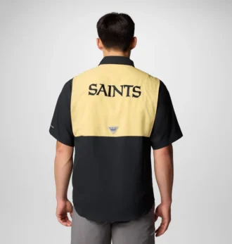 Men PFG Tamiami™ Colorblocked Short Sleeve Shirt – New Orleans Saints