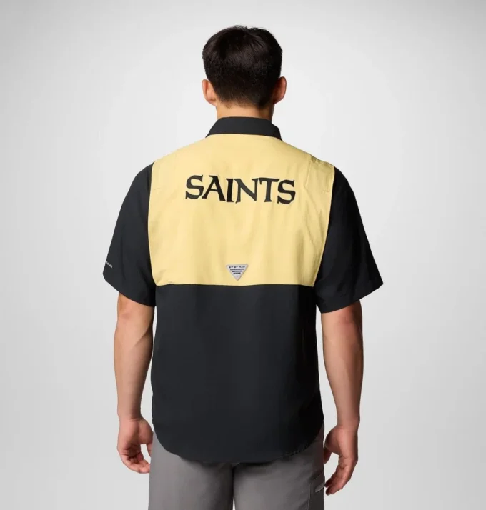 Men PFG Tamiami™ Colorblocked Short Sleeve Shirt – New Orleans Saints Men PFG Tamiami™ Colorblocked Short Sleeve Shirt – New Orleans Saints