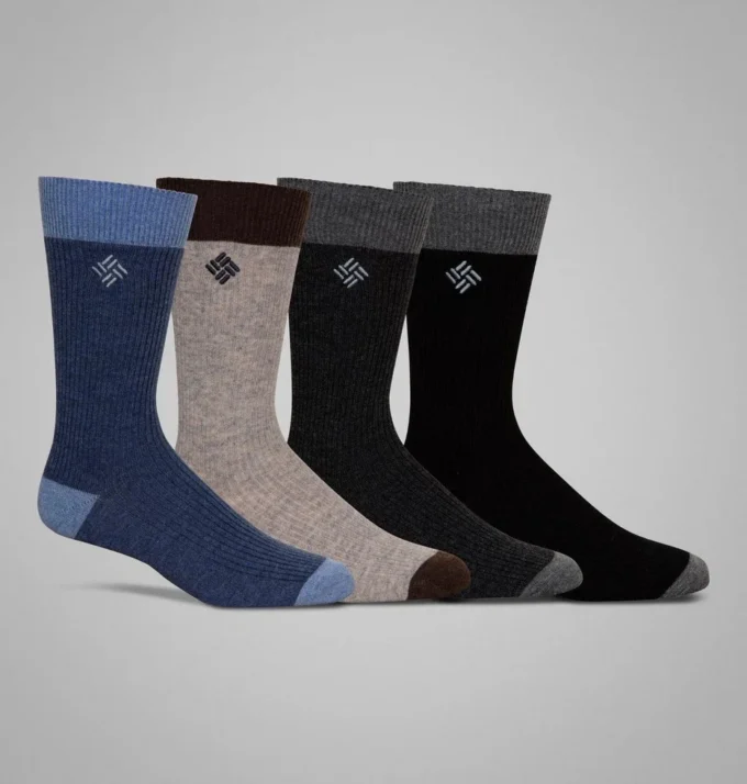 Men Textured Basics Crew Socks – 4 Pack