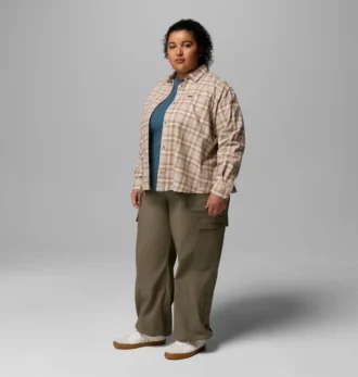 Women Blue Point Creek™ Woven Long Sleeve Shirt – Plus Size