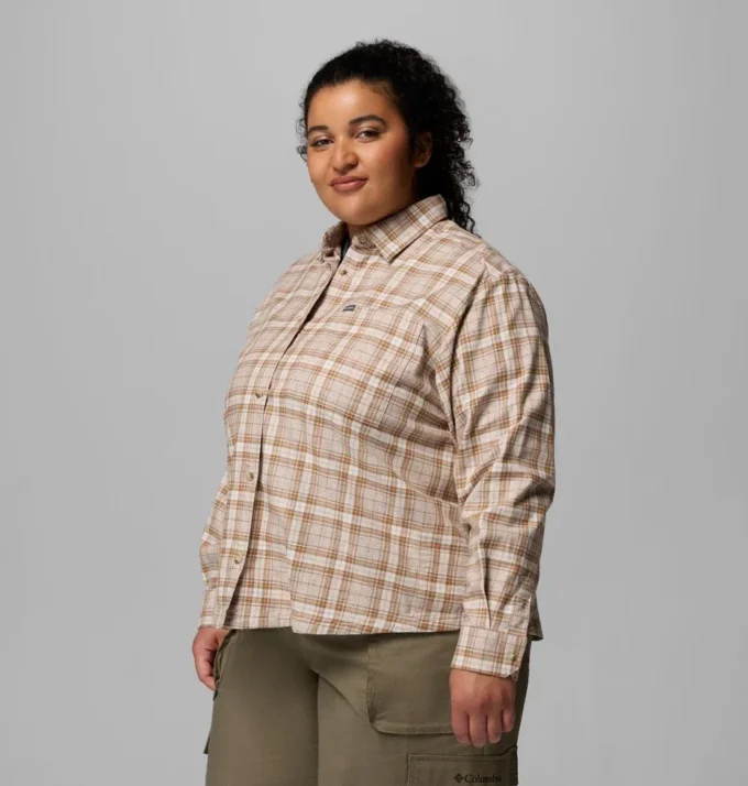 Women Blue Point Creek™ Woven Long Sleeve Shirt – Plus Size