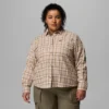 Women Blue Point Creek™ Woven Long Sleeve Shirt – Plus Size