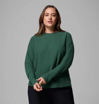 Women Brea Falls™ Grid Crew Long Sleeve Shirt – Plus Size