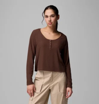 Women Brea Falls™ Grid Henley Long Sleeve Shirt