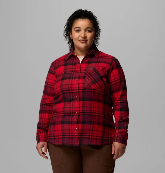 Women Calico Basin™ Flannel Long Sleeve Shirt – Plus Size