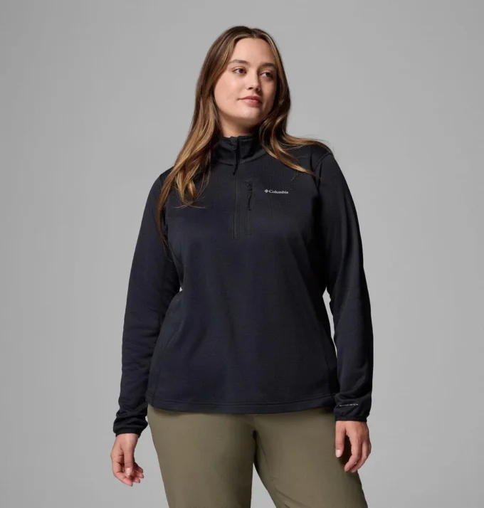 Women Essential Hike™ Grid Fleece Half Zip Jacket – Plus Size Women Essential Hike™ Grid Fleece Half Zip Jacket – Plus Size