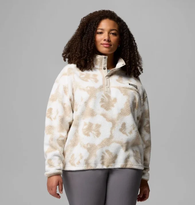 Women Helvetia™ II Printed Cropped Half Snap Fleece Pullover