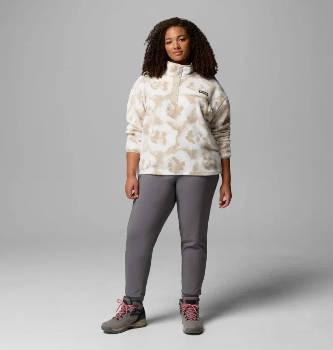 Women Helvetia™ II Printed Cropped Half Snap Fleece Pullover
