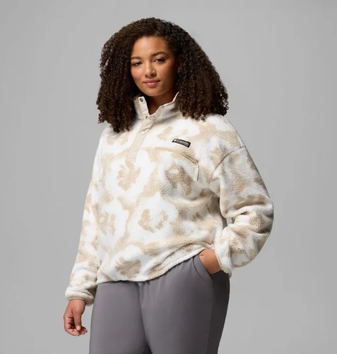 Women Helvetia™ II Printed Cropped Half Snap Fleece Pullover