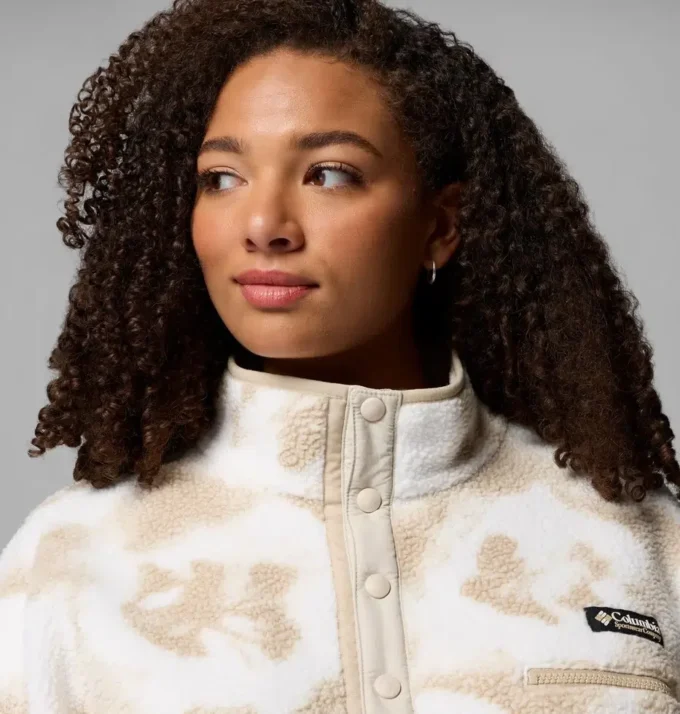 Women Helvetia™ II Printed Cropped Half Snap Fleece Pullover