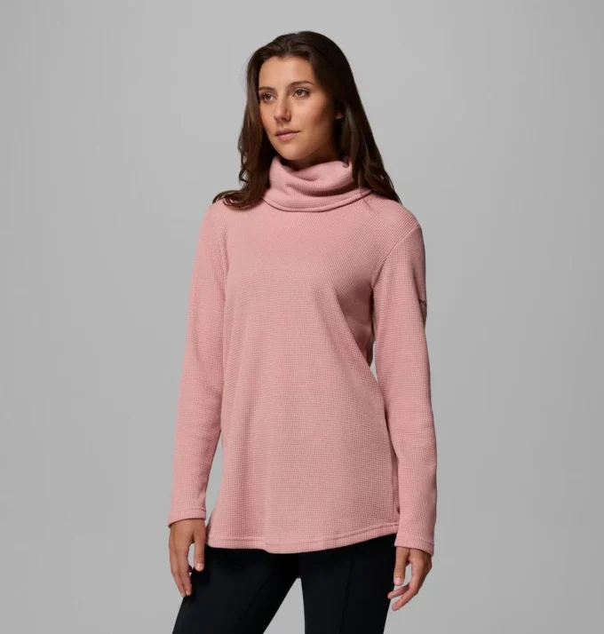 Women Holly Hideaway™ Waffle Cowl Neck Pullover