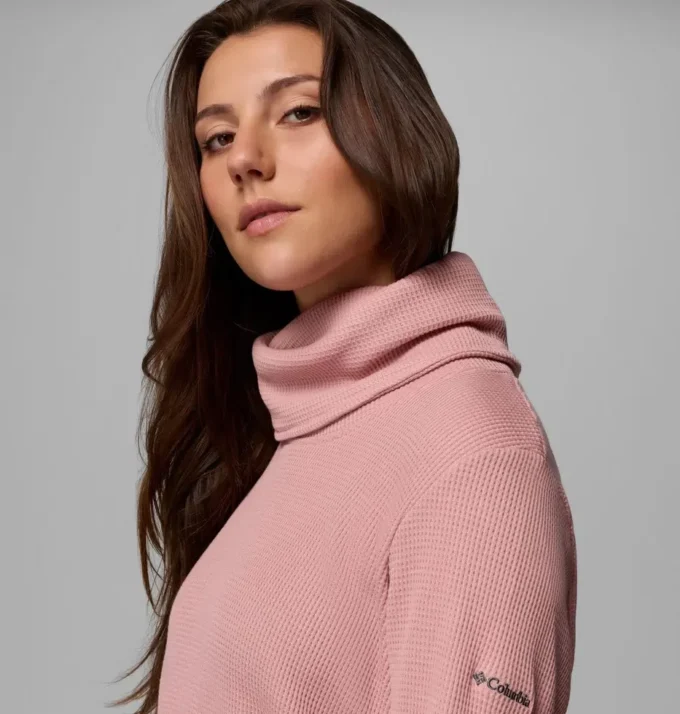 Women Holly Hideaway™ Waffle Cowl Neck Pullover