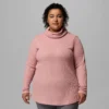 Women Holly Hideaway™ Waffle Cowl Neck Pullover – Plus Size