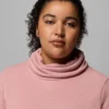 Women Holly Hideaway™ Waffle Cowl Neck Pullover – Plus Size