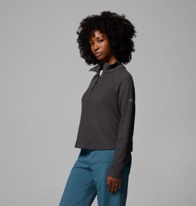 Women Holly Hideaway™ Waffle Half Snap Shirt