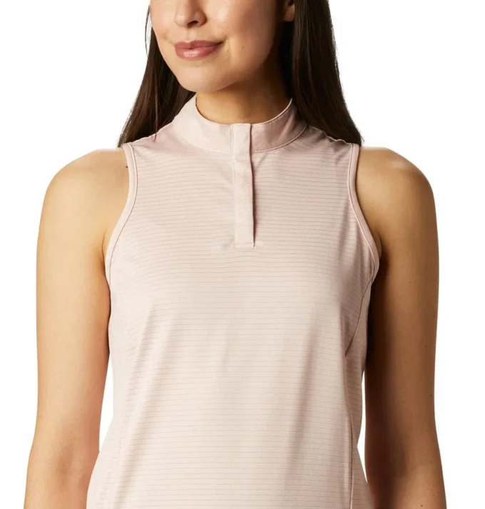 Women Omni-Wick Hole High Sleeveless Polo