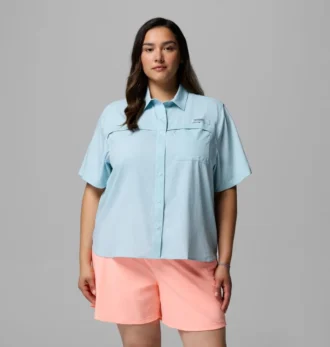 Women PFG Castback™ Woven Short Sleeve – Plus Size