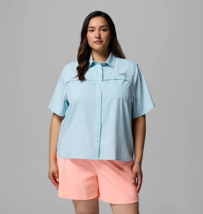 Women PFG Castback™ Woven Short Sleeve – Plus Size Women PFG Castback™ Woven Short Sleeve – Plus Size