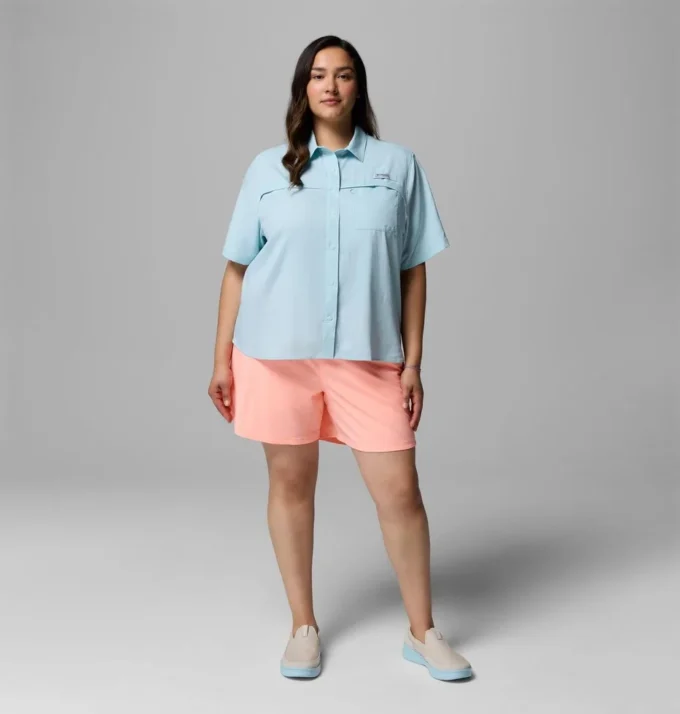 Women PFG Castback™ Woven Short Sleeve – Plus Size Women PFG Castback™ Woven Short Sleeve – Plus Size