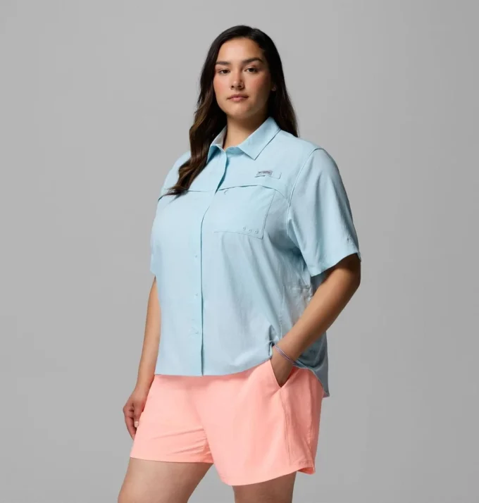 Women PFG Castback™ Woven Short Sleeve – Plus Size Women PFG Castback™ Woven Short Sleeve – Plus Size