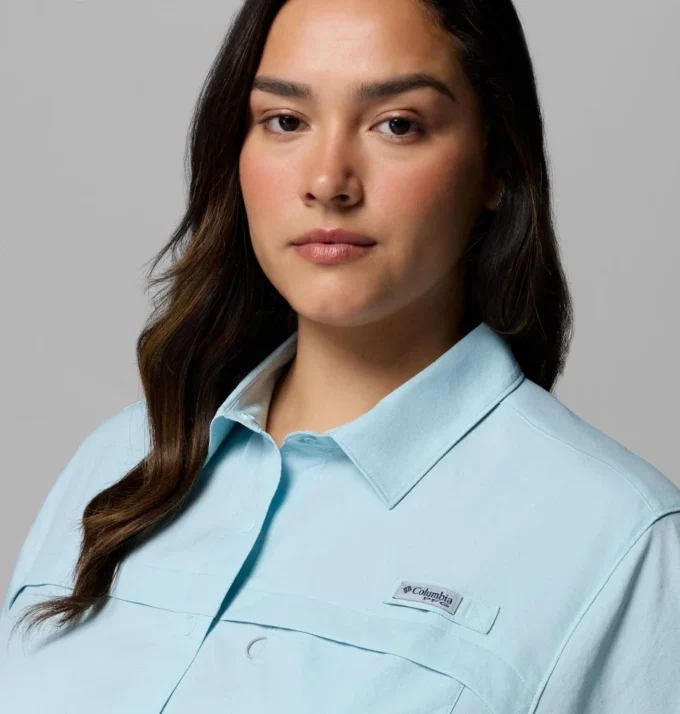 Women PFG Castback™ Woven Short Sleeve – Plus Size Women PFG Castback™ Woven Short Sleeve – Plus Size