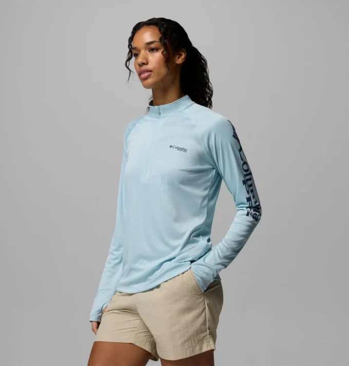 Women PFG Tidal Tee™ Quarter Zip Long Sleeve Shirt Women PFG Tidal Tee™ Quarter Zip Long Sleeve Shirt