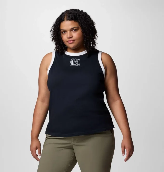 Women Rolling Bend™ Graphic Ringer Tank – Plus Size