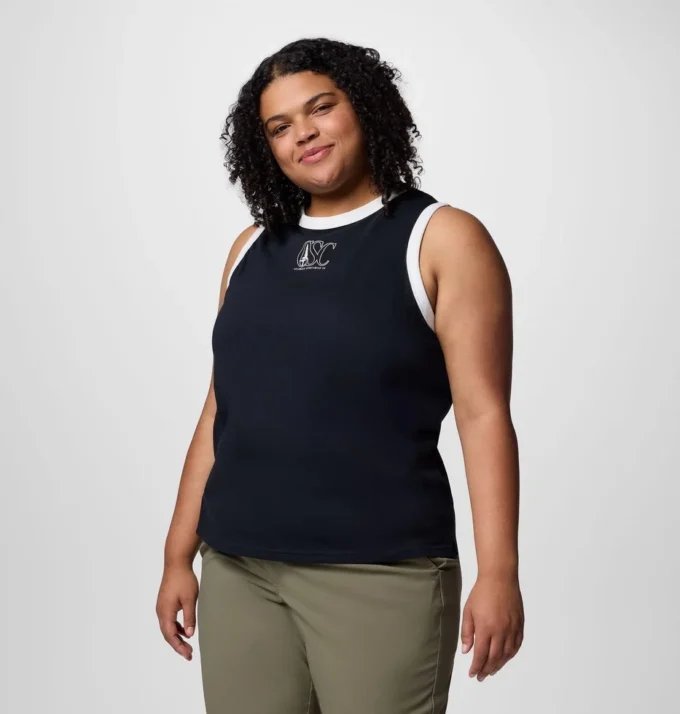 Women Rolling Bend™ Graphic Ringer Tank – Plus Size