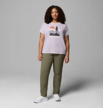 Women Ruby Springs™ Graphic Fitted Short Sleeve Shirt – Plus Size