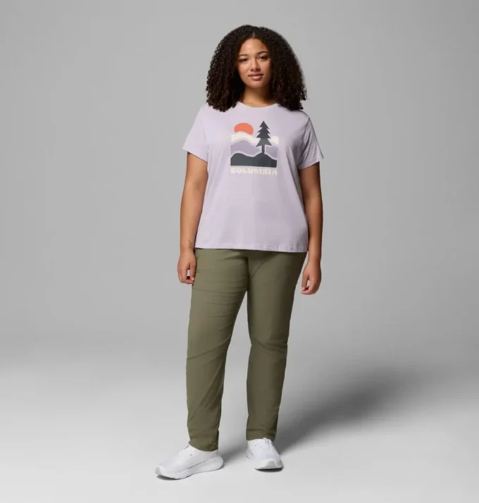 Women Ruby Springs™ Graphic Fitted Short Sleeve Shirt – Plus Size
