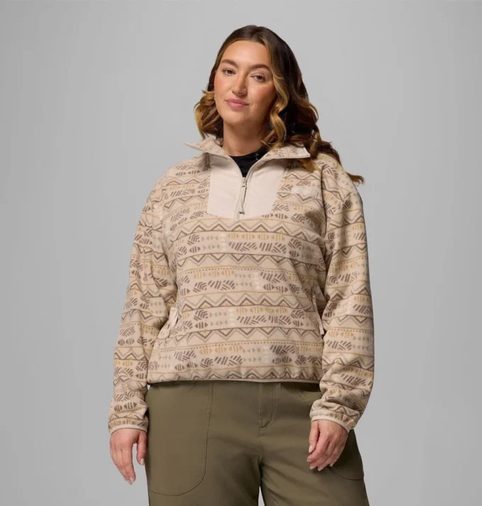 Women Sequoia Grove™ Printed Half Zip Jacket – Plus Size
