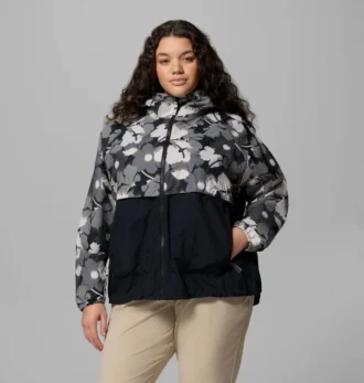 Women Spire Valley™ Printed Windbreaker – Plus Size
