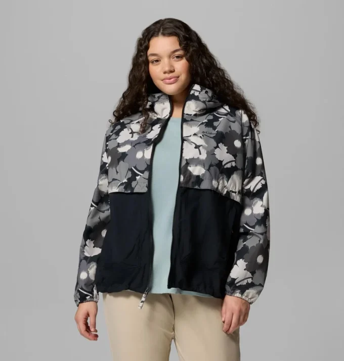 Women Spire Valley™ Printed Windbreaker – Plus Size