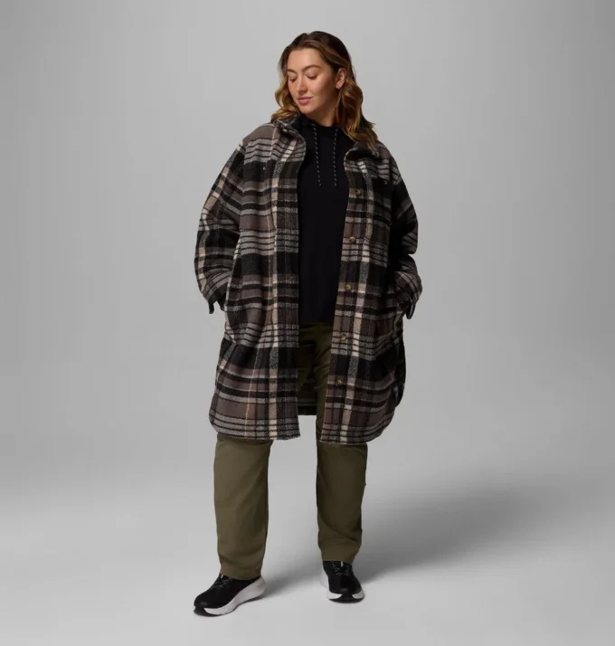 Women Wildest Venture™ Long Fleece Coat – Plus Size